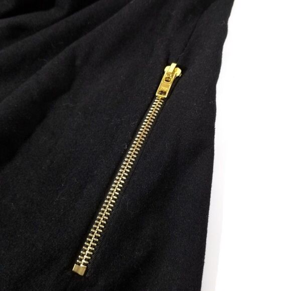 HELMUT LANG‎ 100% Sheepskin Leather Wool Draped Biker Jacket Luxury Small Black - Picture 8 of 12